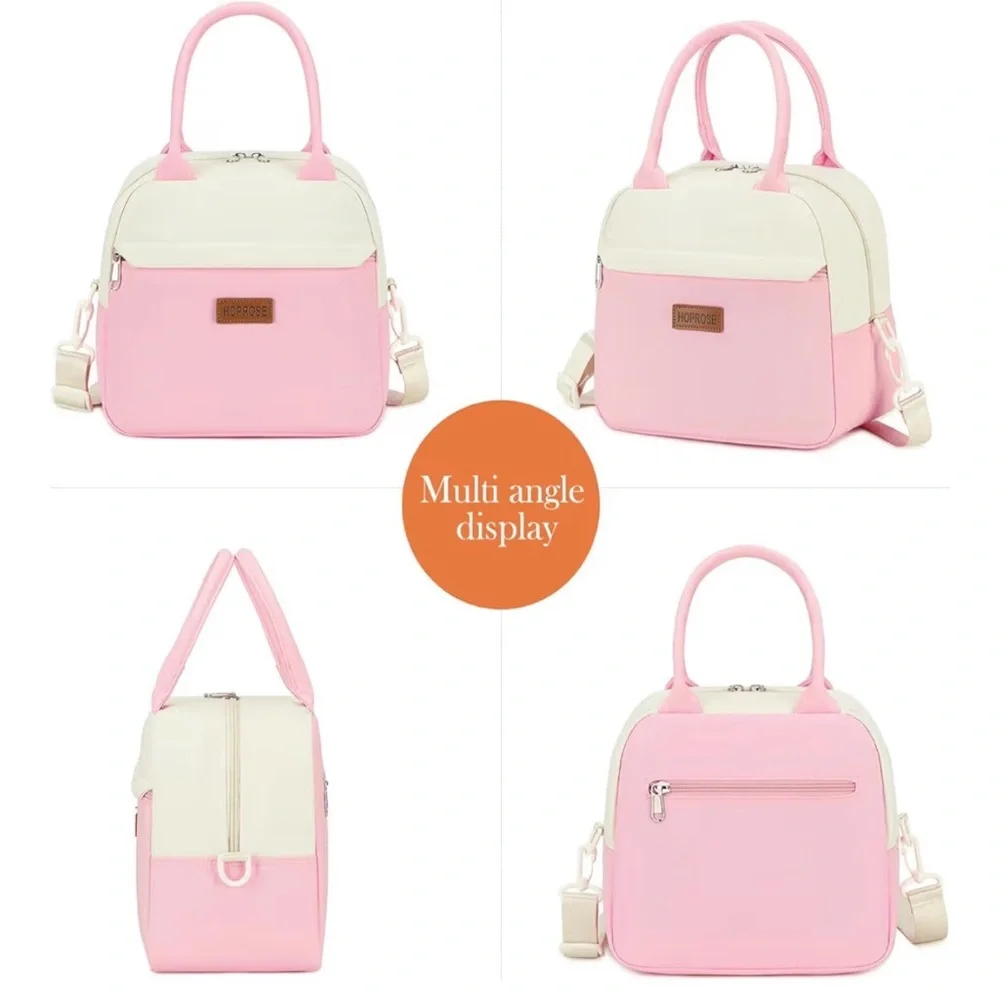 Pink and Cream Women's cooler lunch bag Pretty on Pink Collection. - Picture 8 of 9